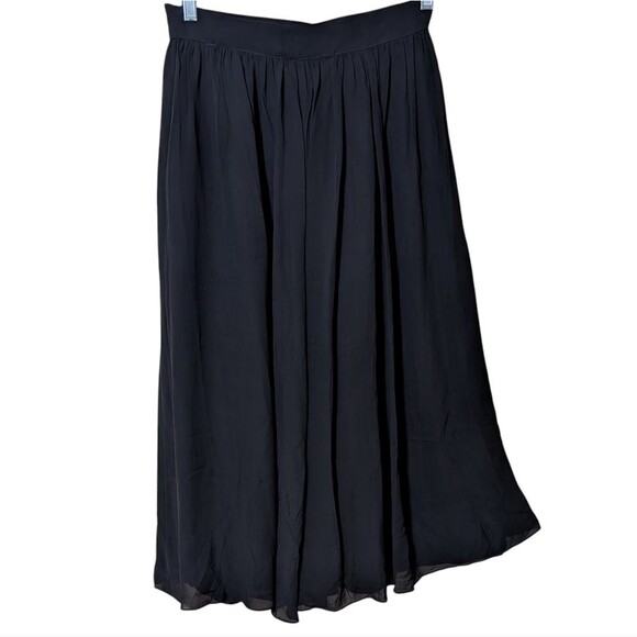 Vintage Laura Ashley black overlay silk midi skirt size 10 Morelle high waisted - Picture 1 of 11